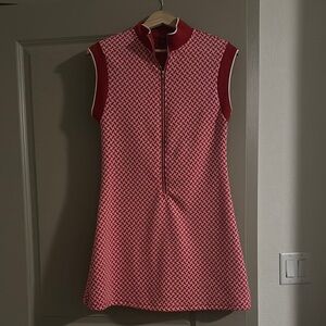 SHEIN Pink and White Sleeveless Mandarin Collar Tunic